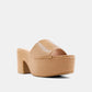 ShuShop Tan Snake Giza Platform Sandal - Shoes - Heels - ShuShop