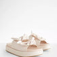 ShuShop Cream Kiki Bow Platform Sandal - Shoes - Sandals - ShuShop