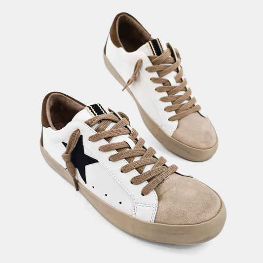 ShuShop Brown/Cream Pamela Star Sneaker - Shoes - Sneakers - ShuShop