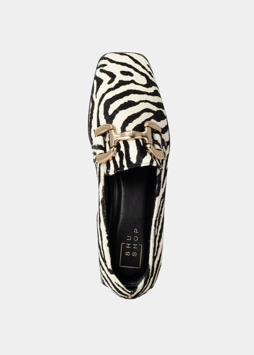 ShuShop Therese Zebra Hair Loafers - Shoes - Flats - ShuShop