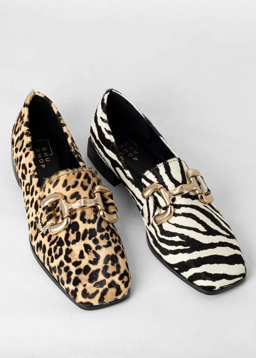 ShuShop Therese Zebra Hair Loafers - Shoes - Flats - ShuShop