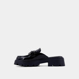 ShuShop Patent Black Tiffany Mule Loafer - Shoes - Mules - ShuShop