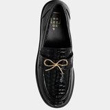 ShuShop Toulouse Black Croc Loafer - Shoes - Flats - ShuShop