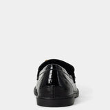 ShuShop Toulouse Black Croc Loafer - Shoes - Flats - ShuShop