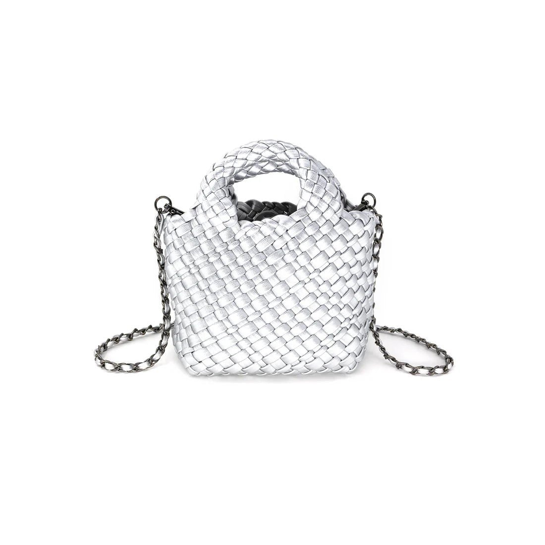 Silver Woven Clutch Crossboy - Bags - Purses & Handbags - BC Bags