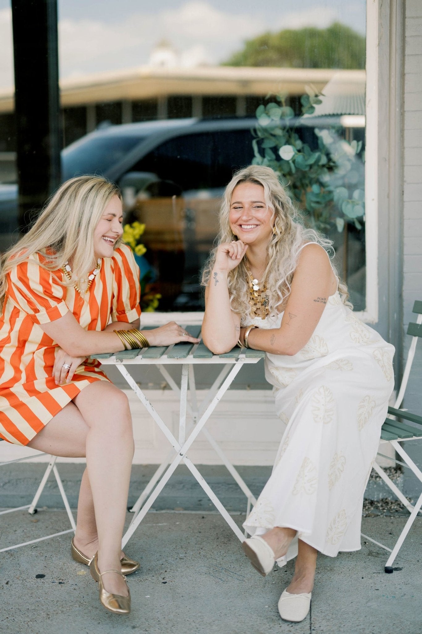 Simple Joy Stripe Dress Orange/Yellow / Medium