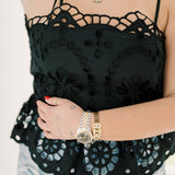 Simple Moments Eyelet Top - Tops - Tanks - Needii