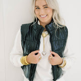 Simply Cozy Shiny Crop Puff Vest - Outerwear - Vests - Blue B