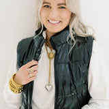 Simply Cozy Shiny Crop Puff Vest - Outerwear - Vests - Blue B
