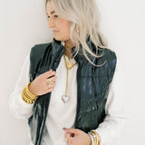 Simply Cozy Shiny Crop Puff Vest - Outerwear - Vests - Blue B
