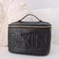 Skin Black Leather Makeup Travel Bag - Accessories - Travel - Kenz Kustomz
