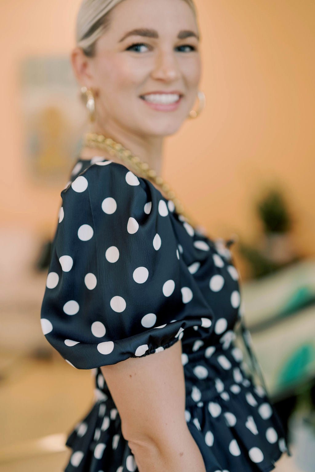 Small Town Chic Peplum Dot Top - Tops - Blouses - TCEC
