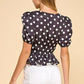 Small Town Chic Peplum Dot Top - Tops - Blouses - TCEC