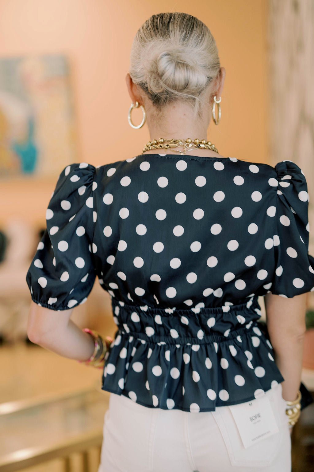 Small Town Chic Peplum Dot Top - Tops - Blouses - TCEC