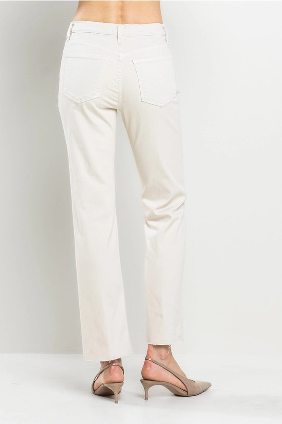 These aren't just jeans; they're your next obsession. Whether you're dressing up or keeping it casual, these high-rise wonders are the perfect choice. Embrace the blend of fashion and comfort with your new go-to. Upgrade your wardrobe with these amazing off-white jean by SneekPeek! 