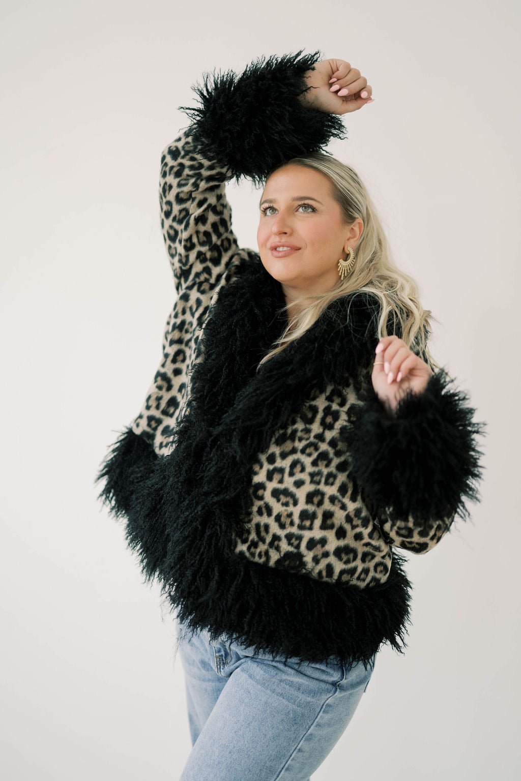 Snow Lovers Leopard Fur Jacket - Outerwear - Jackets - Blue B