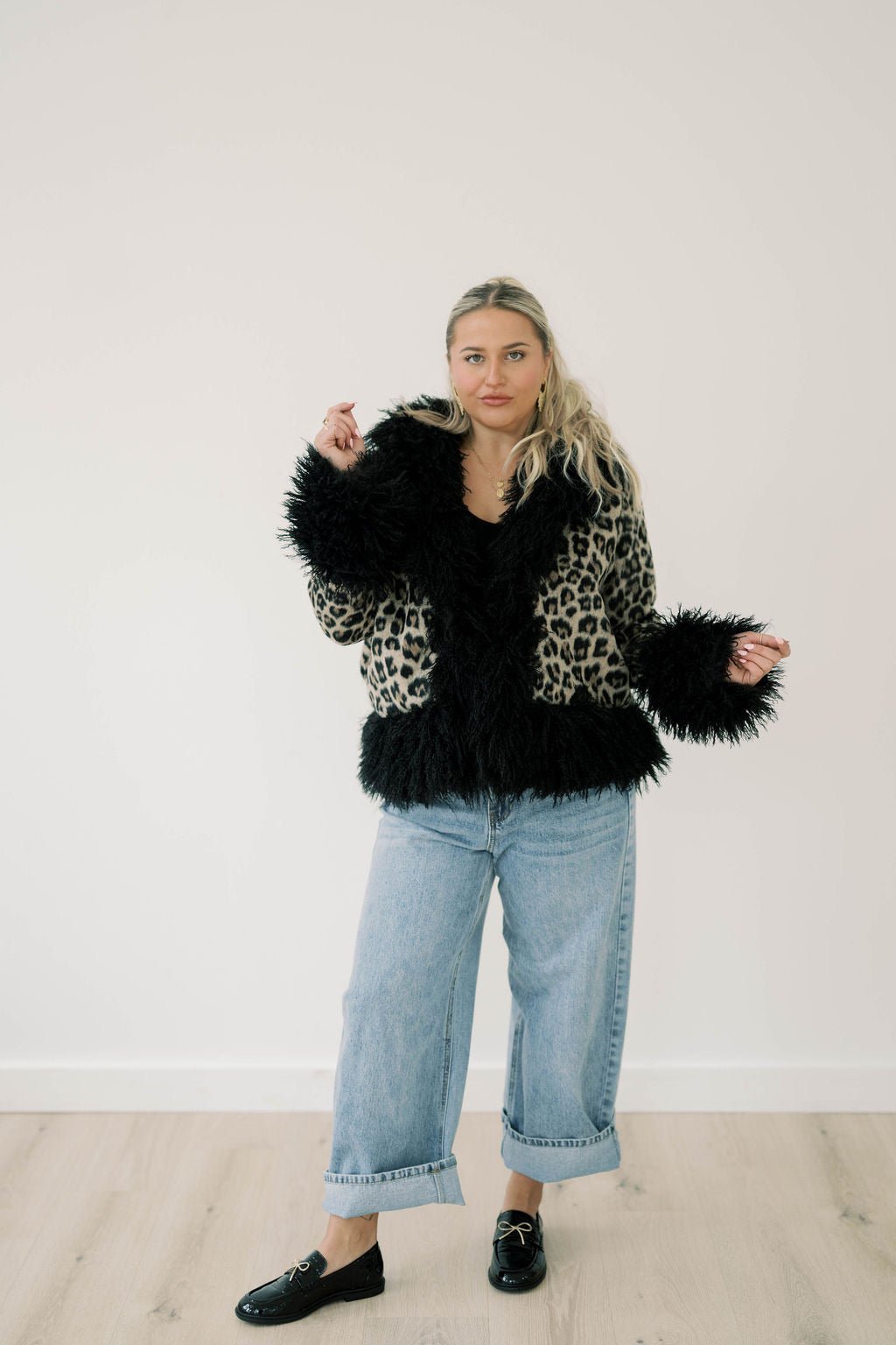 Snow Lovers Leopard Fur Jacket - Outerwear - Jackets - Blue B