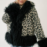 Snow Lovers Leopard Fur Jacket - Outerwear - Jackets - Blue B
