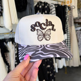 Social Butterfly Canvas Trucker Hat - Accessories - Hats - Summer Tees