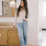 Soho Sunset Button Down Striped Top - Tops - Blouses - Able