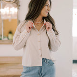 Soho Sunset Button Down Striped Top - Tops - Blouses - Able