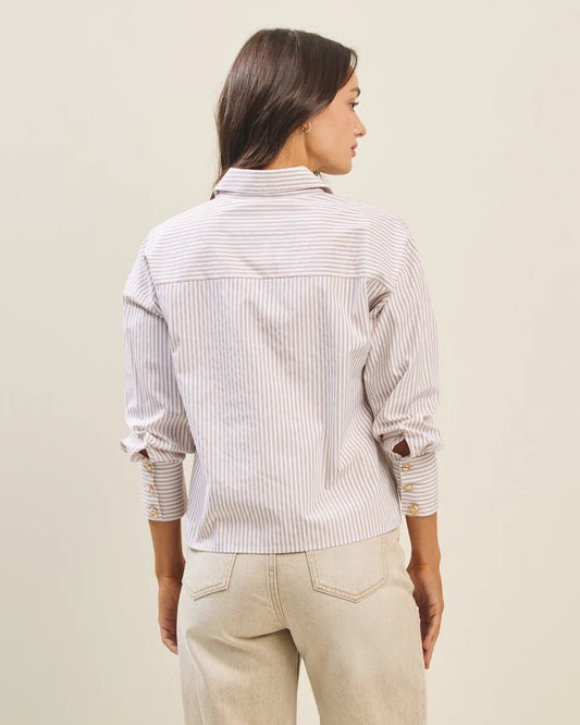 Soho Sunset Button Down Striped Top - Tops - Blouses - Able