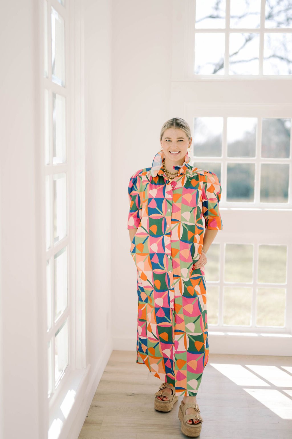 Spring Fling Shirt Dress - Dresses - Adrienne