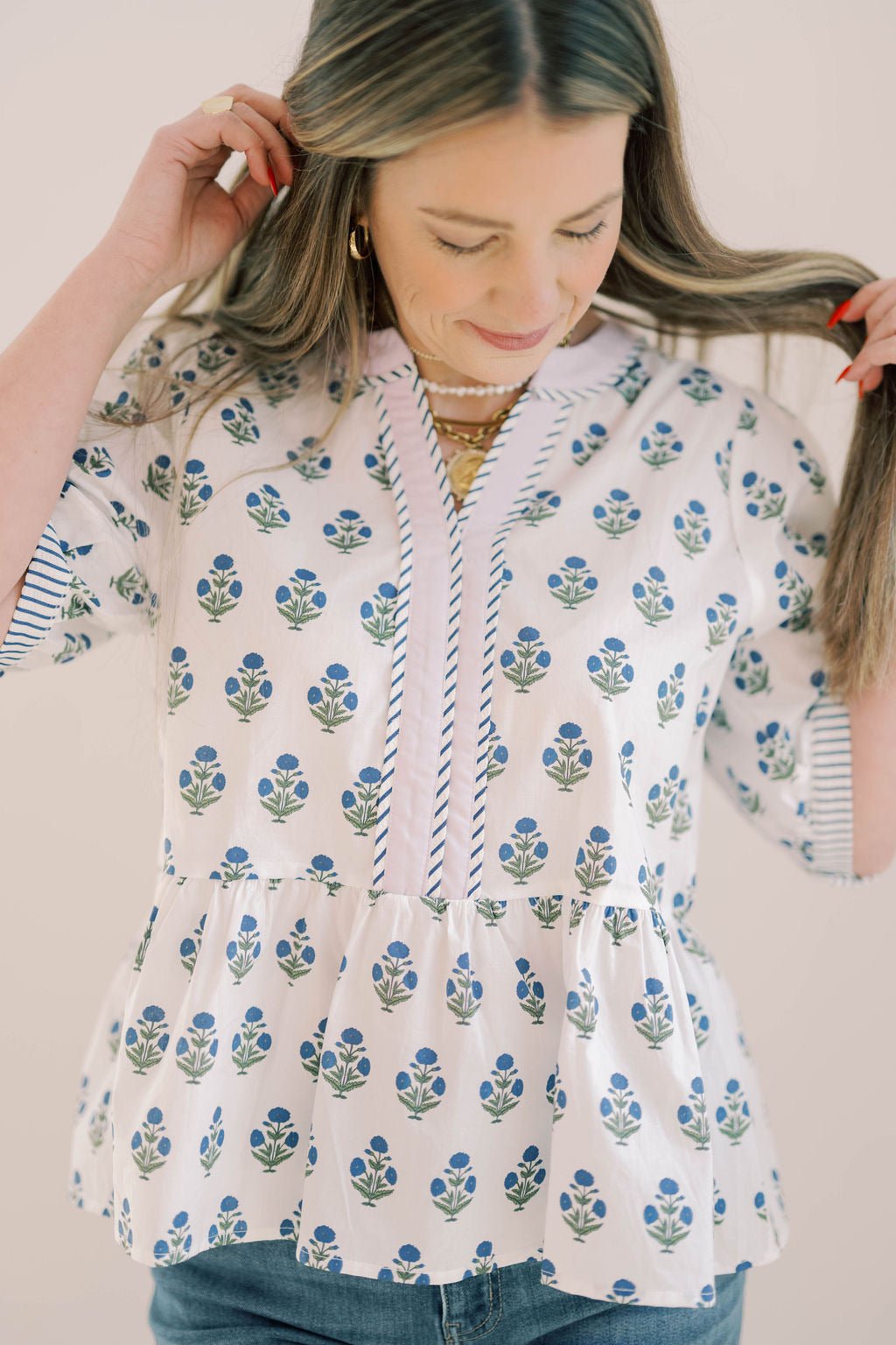Spring Florals Top - Tops - Blouses - She & Sky