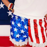 Stars & Stripes Sequin Shorts - Bottoms - Shorts - Brianna Cannon