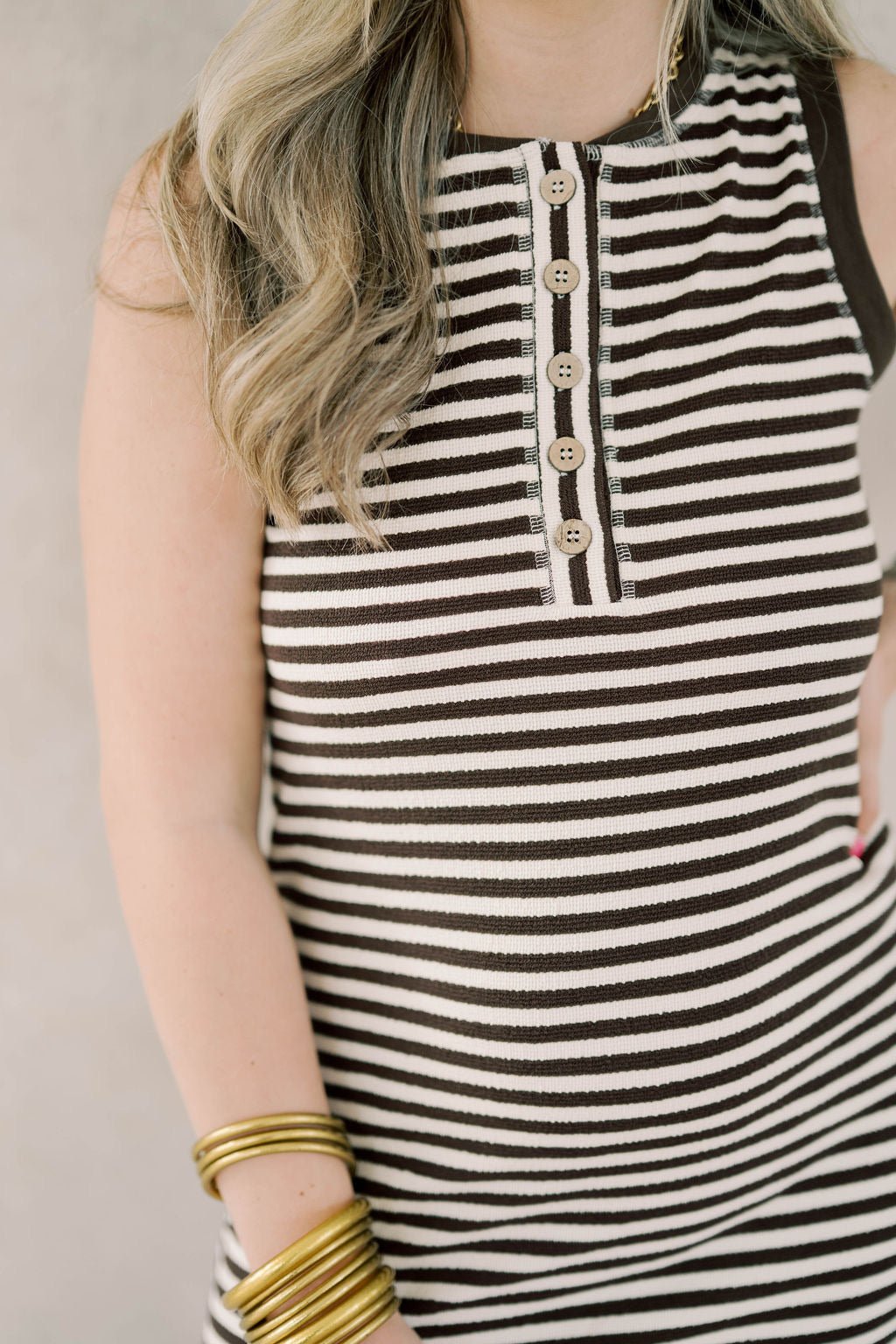 Stay Hopeful Striped Dress - Lola & Co. Boutique Large / Brown/White Stay Hopeful Striped Dress - Lola & Co. Boutique Large / Brown/White