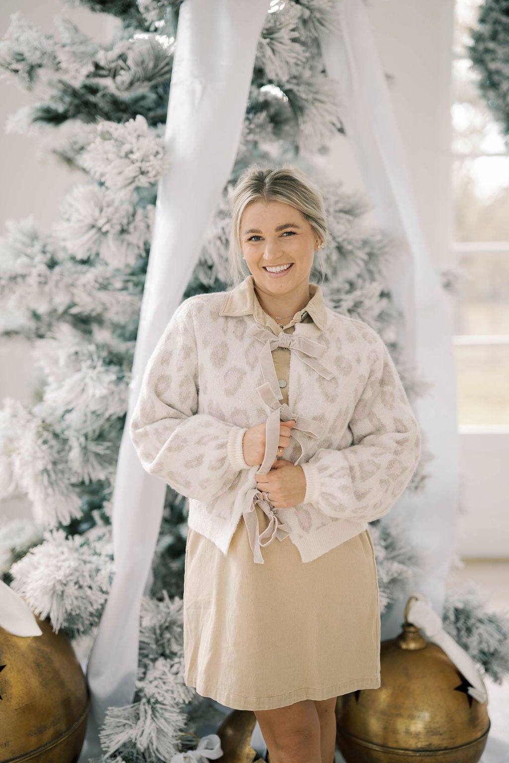 Storybook Charm Leopard Cardigan Sweater - Tops - Sweaters - Peach Love CA