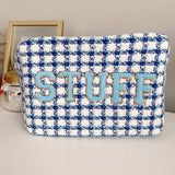STUFF Royal Blue Tweed XL Travel Bag - Accessories - Travel - Kenz Kustomz