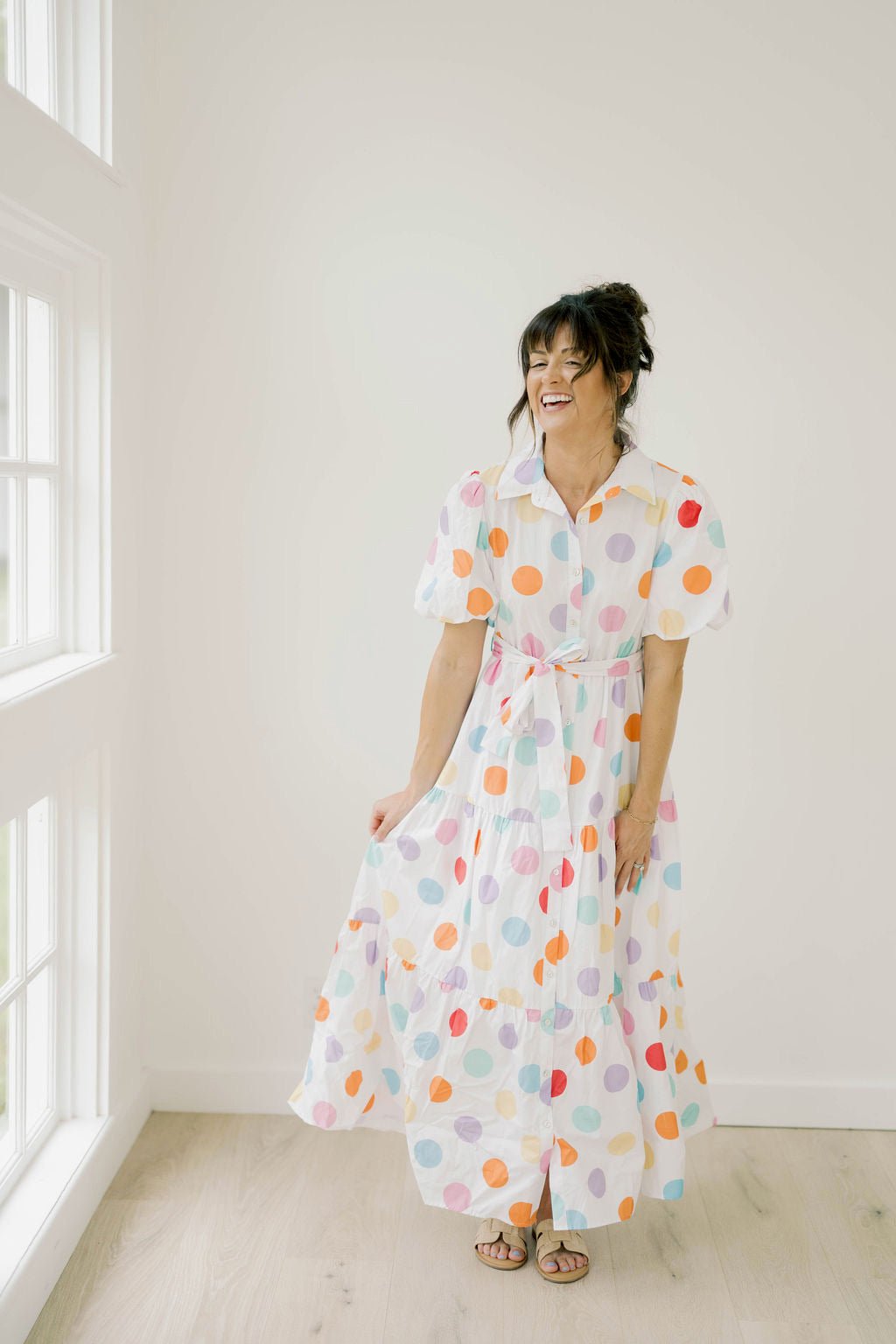 Summertime Happy Dot Dress - Dresses - Peach Love CA