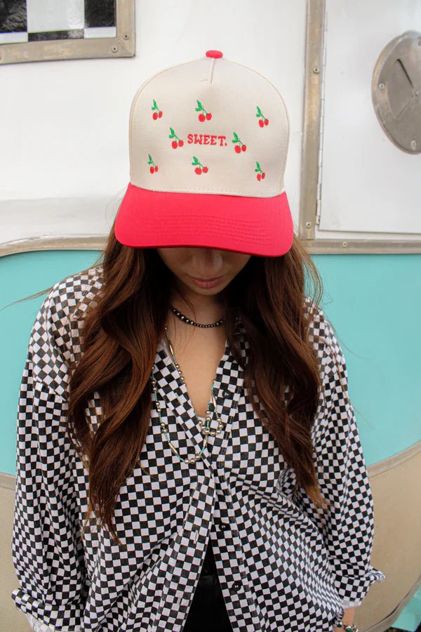 Sweet Cherries Canvas Trucker Hat - Accessories - Hats - Summer Tees