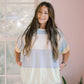 Sweet Smile Colorblock Oversized Tee - Tops - Tees - Peach Love CA
