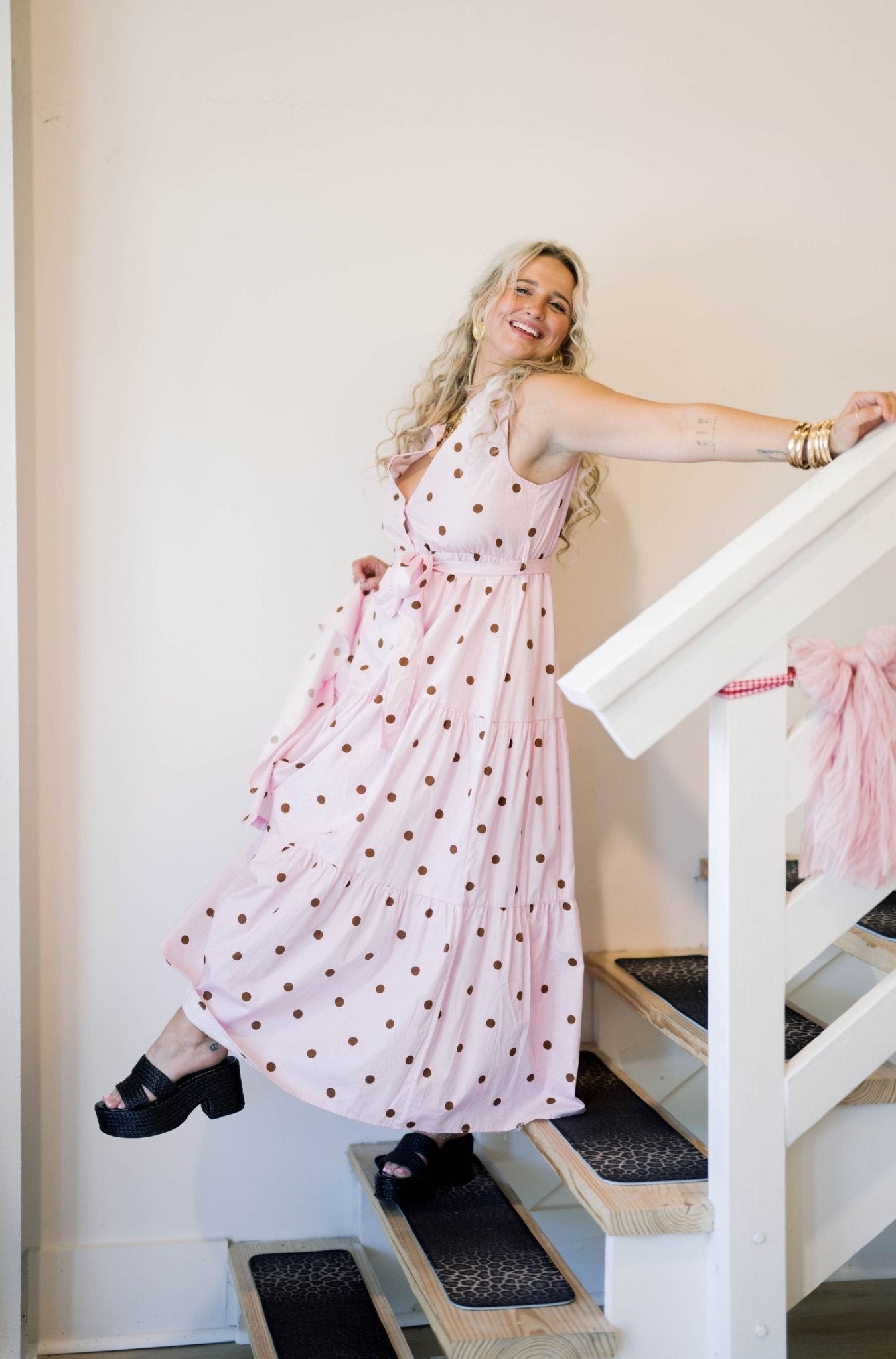Tea Garden Party Dot Dress - Dresses - Peach Love CA