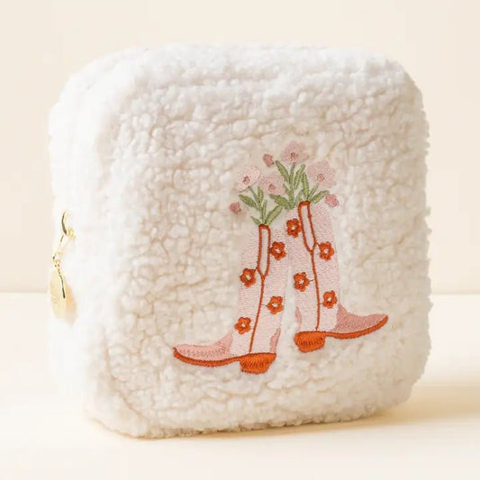 Teddy Pouch Square Cowgirl Boots - Accessories - Travel - Darling Effect