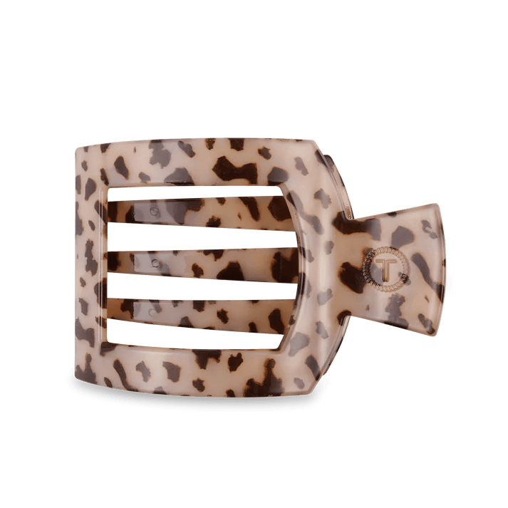 TELETIES - Blonde Tortoise Large Flat Square Hair Clip - Accessories - Hair - Teleties
