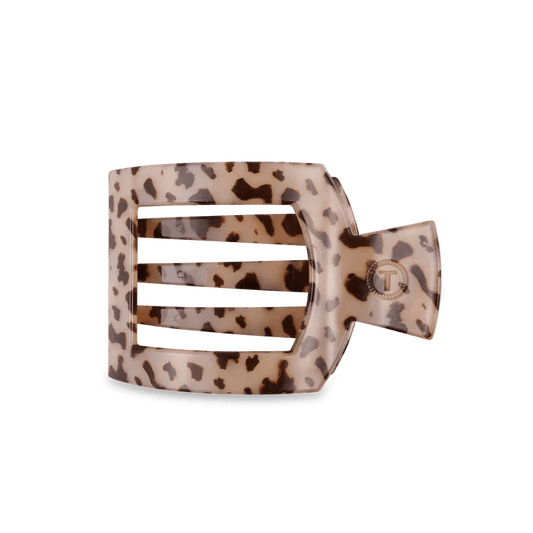 TELETIES - Blonde Tortoise Medium Flat Square Hair Clip - Accessories - Hair - Teleties