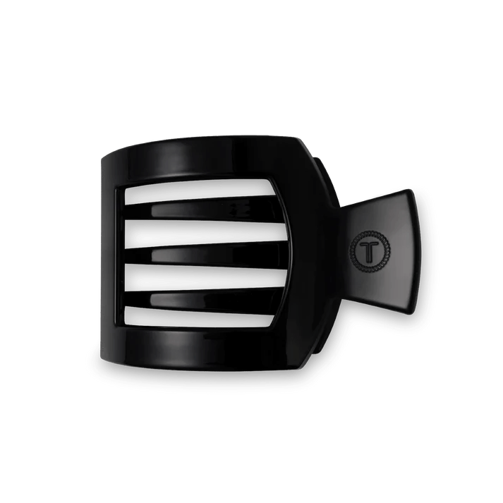 TELETIES - Jet Black Medium Flat Square Hair Clip - Accessories - Hair - Teleties