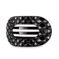TELETIES - Jet Black Quilted Large Flat Round Hair Clip - Accessories - Hair - Teleties