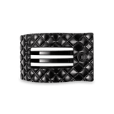 TELETIES - Jet Black Quilted Medium Flat Rectangle Hair Clip - Accessories - Hair - Teleties