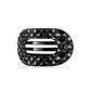 TELETIES - Jet Black Quilted Medium Flat Round Hair Clip - Accessories - Hair - Teleties