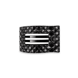 TELETIES - Jet Black Quilted Small Flat Rectangle Hair Clip - Accessories - Hair - Teleties