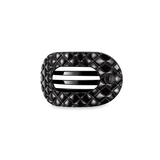 TELETIES - Jet Black Quilted Small Flat Round Hair Clip - Accessories - Hair - Teleties