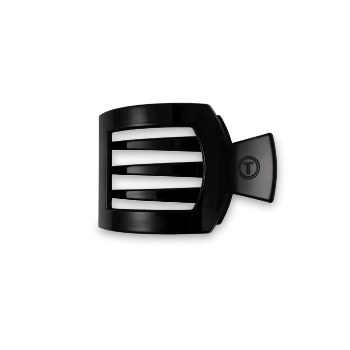 TELETIES - Jet Black Small Flat Square Hair Clip - Accessories - Hair - Teleties