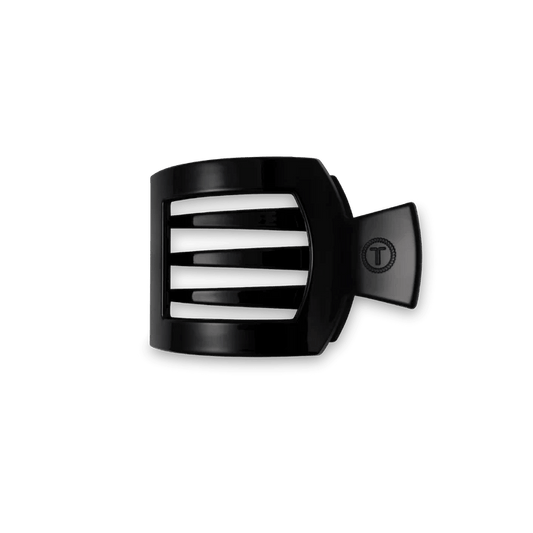 TELETIES - Jet Black Small Flat Square Hair Clip - Accessories - Hair - Teleties