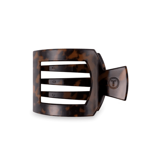 TELETIES - Tortoise Medium Flat Square Hair Clip - Accessories - Hair - Teleties