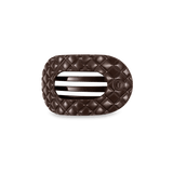 TELETIES - Truly Taupe Quilted Small Flat Round Hair Clip - Accessories - Hair - Teleties