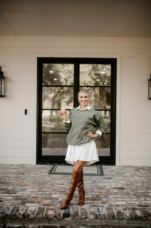 Thanksgiving Embroidered Sweatshirt - Tops - Sweatshirts - Summer Tees